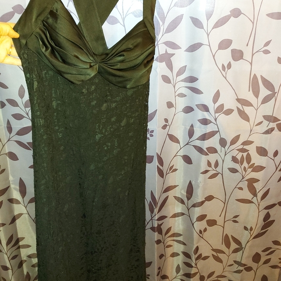 Calvin Klein Long Black Lace Dress - Picture 6 of 15